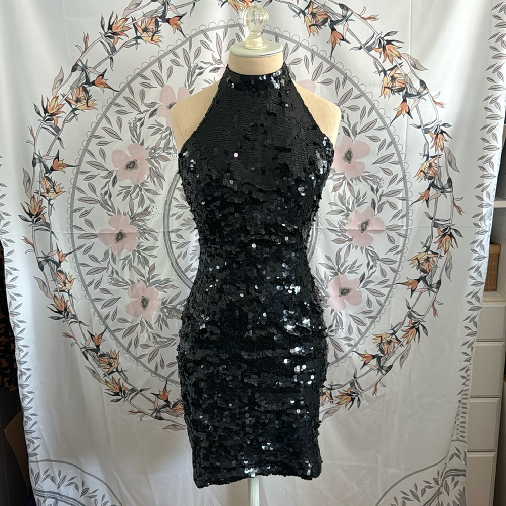 Black sequin dress, size small